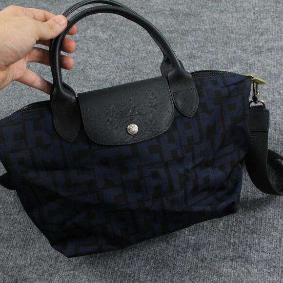 Longchamp Le Pliage LGP Bag Navy Marine Top Handle Crossbody Tote Casual Luxury - Picture 1 of 16